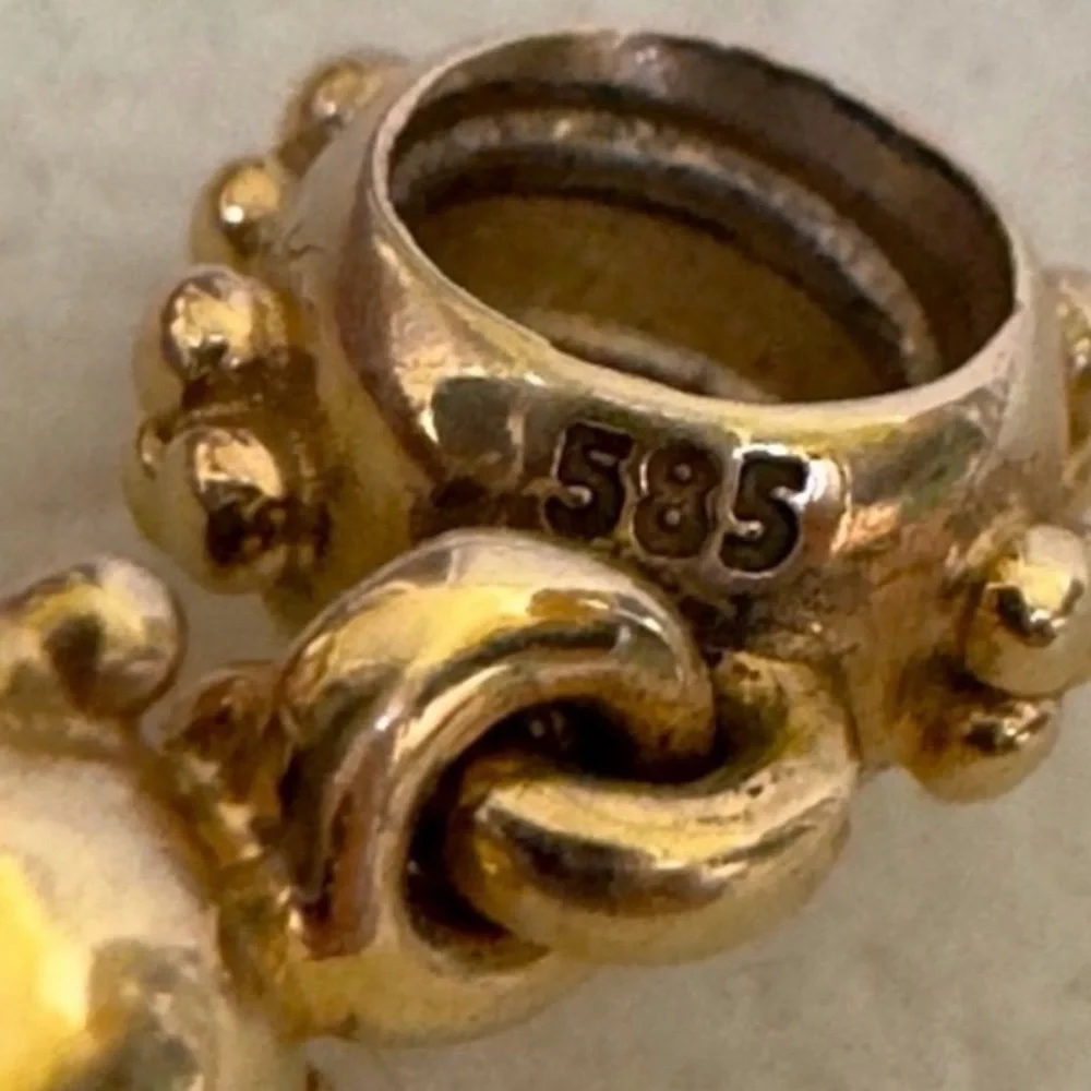 100% Authentic Pandora 14k Solid Gold Bundle (2) Dangle Charm - Picture 7 of 7